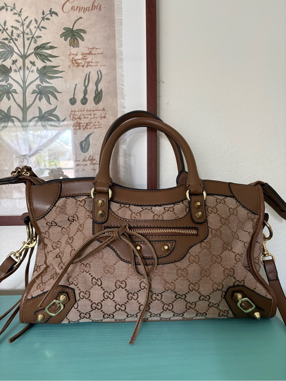 Brown Monogram Canvas Shoulder Bag